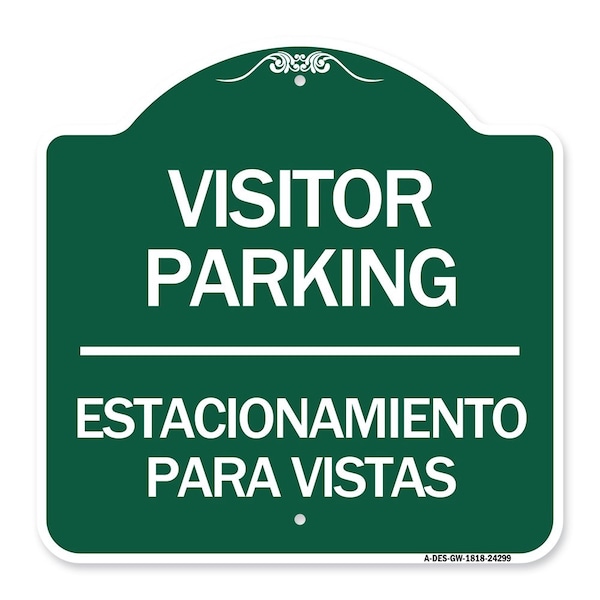Bilingual Reserved Parking Visitor Parking Estacionamiento Para Visitas, A-DES-GW-1818-24299